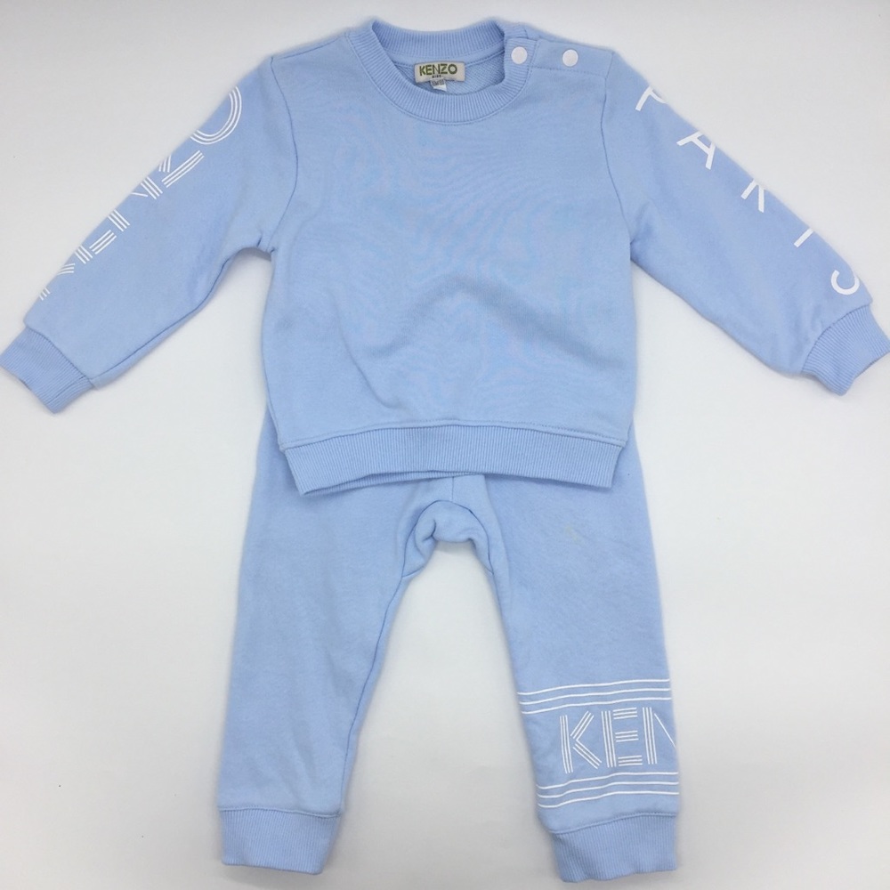 Kenzo Boys’ Graphic Logo Sweater + Sweatpants in Light Blue Size 18mos